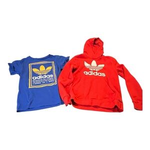 Adidas Originals Kids Trefoil Hoodie & Tee Bundle – Size 9/10